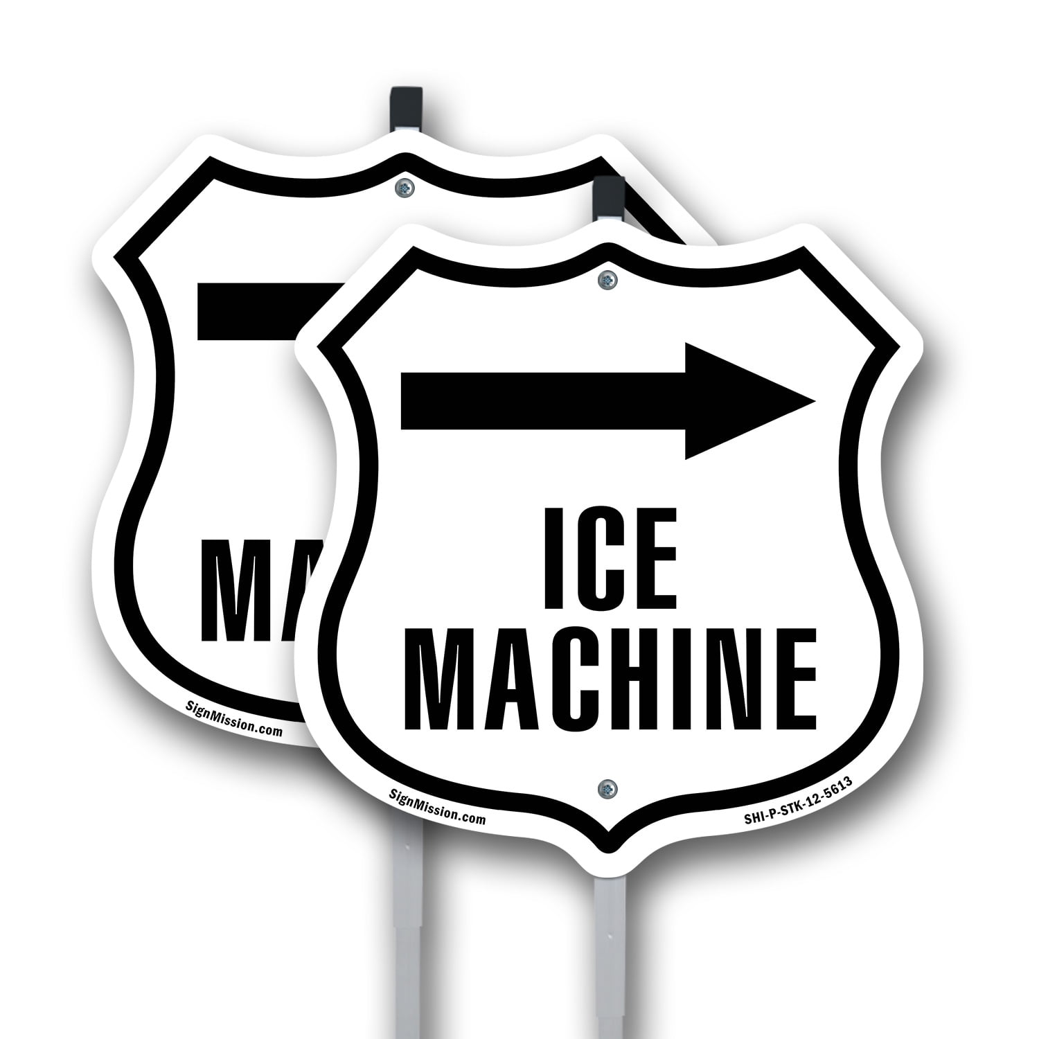 Ice machine right (2 Pack) 12 inch X 12 inch Shield Shaped Rust-Free ...