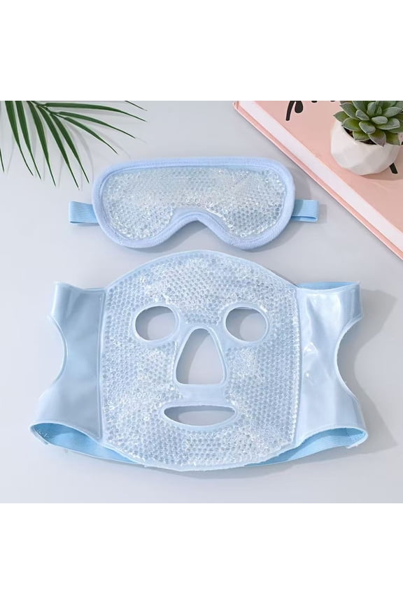 Ice mask, cold eye cover, ice pack for face, face mask for post-operative recovery, warm application for whole face, cooling cloth face cover.