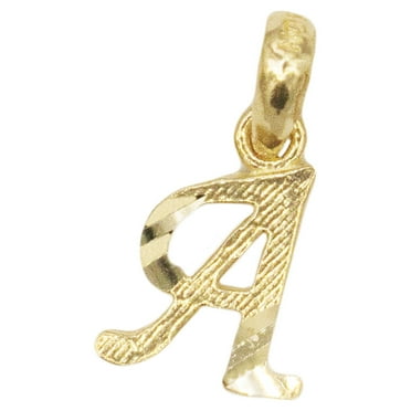 Ice on Fire Jewelry Dainty Gold Initial Personalized Bracelet Charms, 10k Gold, 1 inch