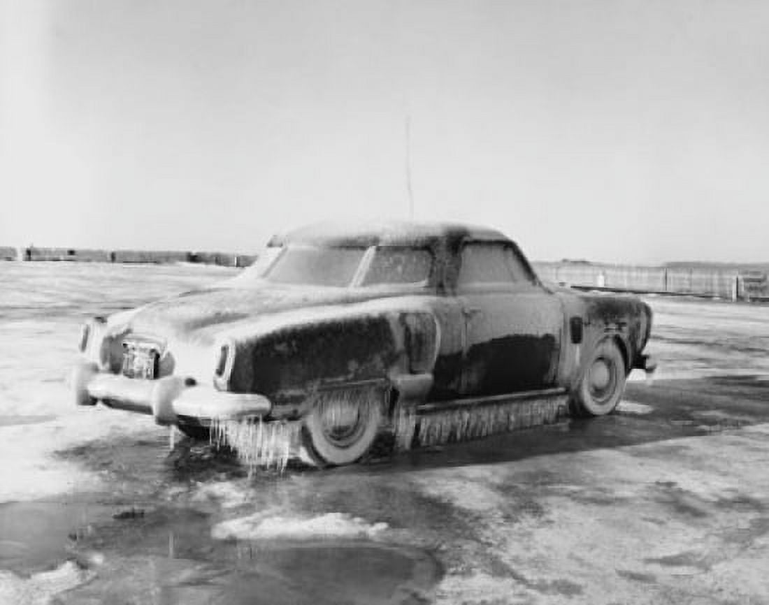Ice on a car Canvas Art - (18 x 24)