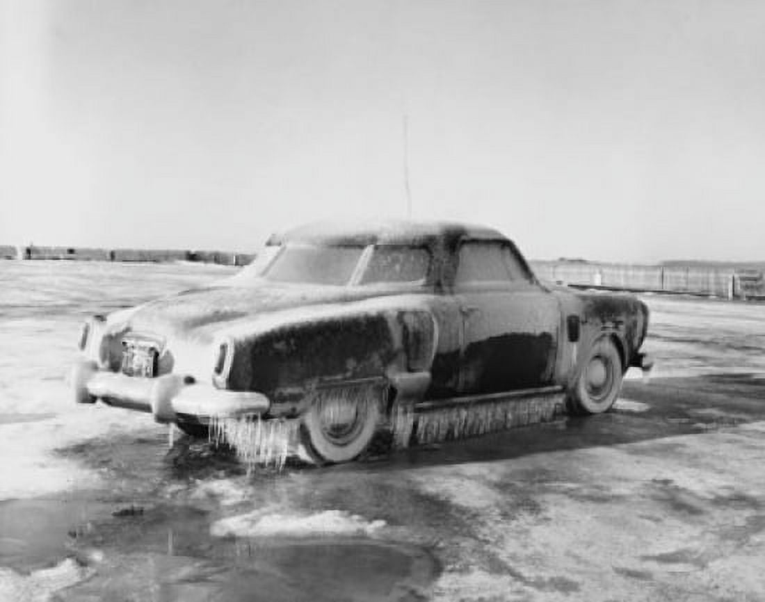 Ice on a car Canvas Art - (24 x 36)