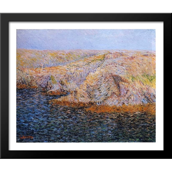 Ice on the Oise River 36x28 Large Black Wood Framed Print Art by Gustave Loiseau