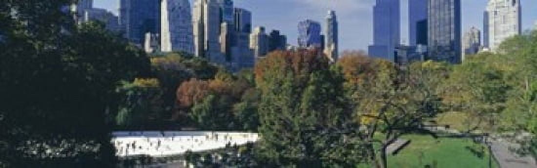 Ice rink in a park Wollman Rink Central Park Manhattan New York City New York State USA 2010 Canvas Art - Panoramic Images (18 x 6)