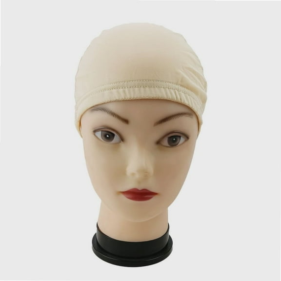 Ice silk Wigs Cap for Women Bald Cap Soft Breathable Wigs Grip Cap Elastic Wig Cap for Wigs Even Cancer Chemotherapy Patients (Beige)
