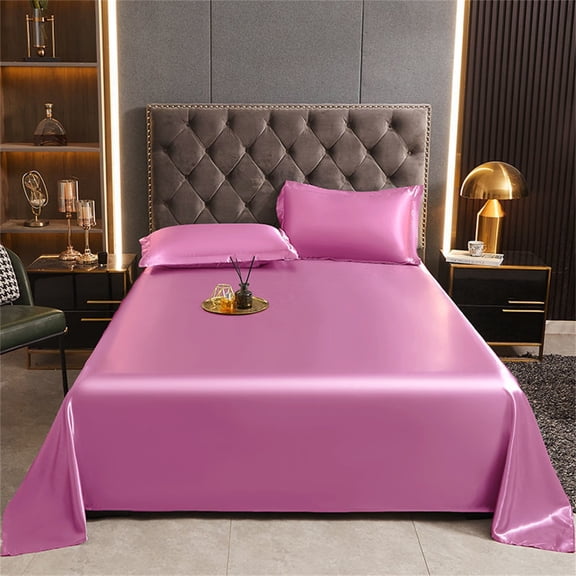 Ice silk bed sheets, cooling sheets, queen size, soft viscose fabric, machine washable, wrinkle resistant