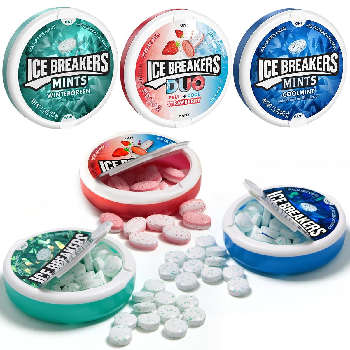 IceBreakers Hard Candy Variety Pack, Ultimate Sugar Free Mints, 6 Pack