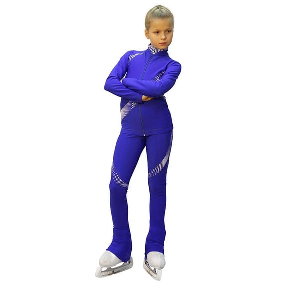 IceDress Figure Skating Outfit - Thermal - Cascade (Cornflower with White thermo-applications)