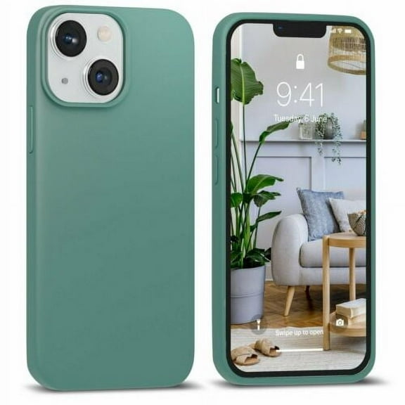 IceSword iPhone 13 Mini Silicone Slim Shockproof Case Premium Cover Pine Green 5.4"