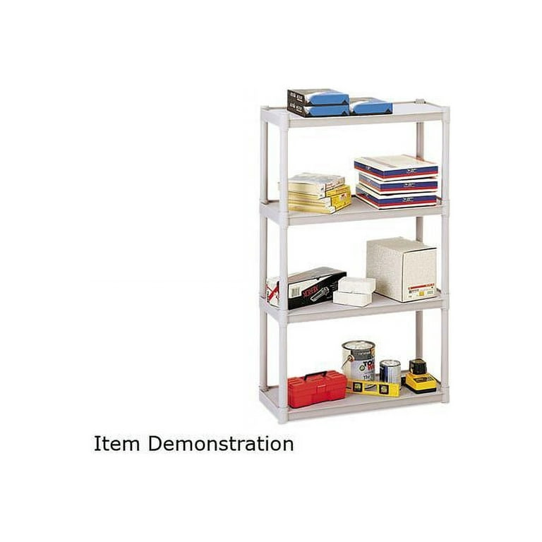 Rough n Ready Open Storage System, Four-Shelf, Injection-Molded Polypropylene, 32w x 13d x 54h, Platinum Rough n Ready Open Storage System, Four-Shelf, Injection-Molded Polypropylene, 32w x 13d x 54h, Platinum