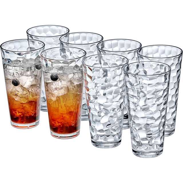 Iceberg 24Ounce Plastic Tumblers (Set of 8) BPAFree, AllClear High
