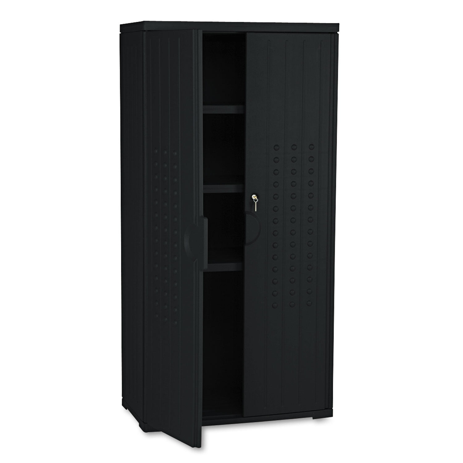 Iceberg 92553 OfficeWorks Resin Storage Cabinet 33w x 18d x 66h Platinum Walmart