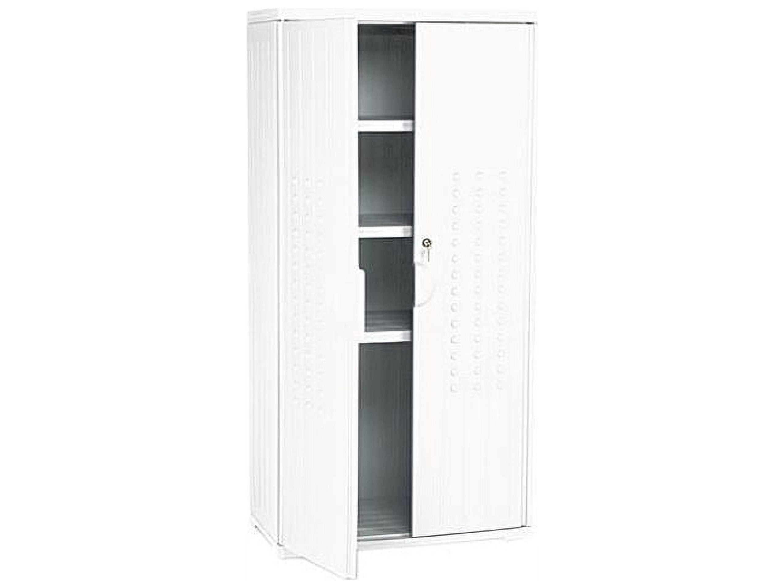Iceberg 92553 OfficeWorks Resin Storage Cabinet 33w x 18d x 66h Platinum