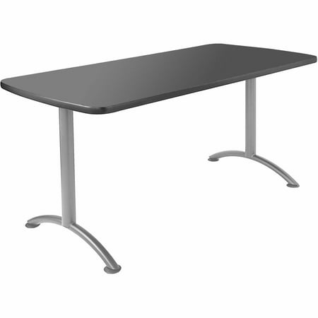 Iceberg Arc Fixed Height Table 36X72 Rectangular, Graphite Rectangle Top - 72" Table Top Length x 36" Table Top Width - Assembly Required - Graphite