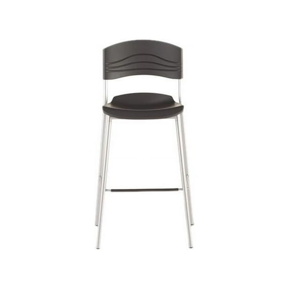 Iceberg CaféWorks Bistro Stool Blow Molded Polyethylene Graphite/Silver 64527