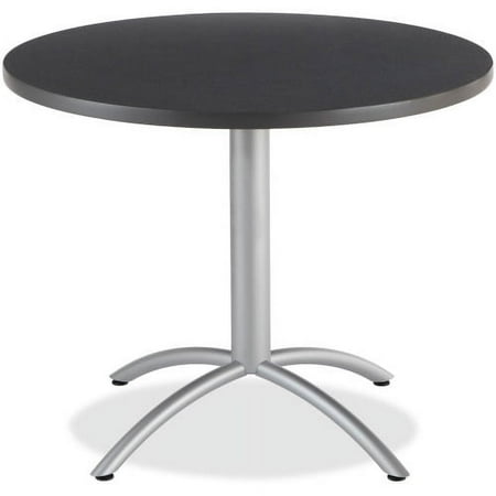 ICEBERG - CafeWorks 36" Round Melamine Cafe Table, (65628) - Graphite/Silver