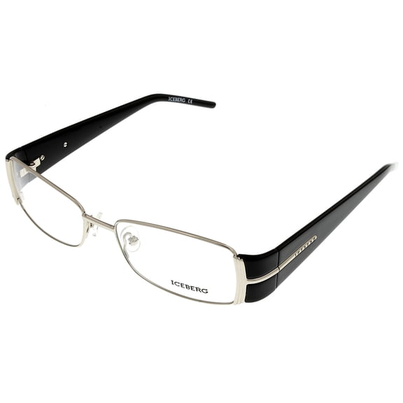 Iceberg Eyeglasses Frames Women IC 09902 Palladium Black Rectangular Size: Lens/ Bridge/ Temple: 52-16-130-30