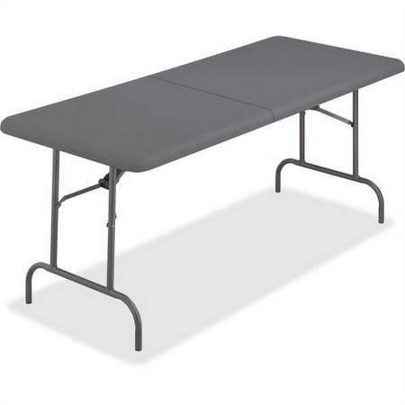 Iceberg IndestrucTable TOO Bifold Table Rectangle Top - 96" Table Top Length x 30" Table Top Width x 2" Table Top Thickness - 29" Height - Charcoal, Powder Coated - Tubular Steel