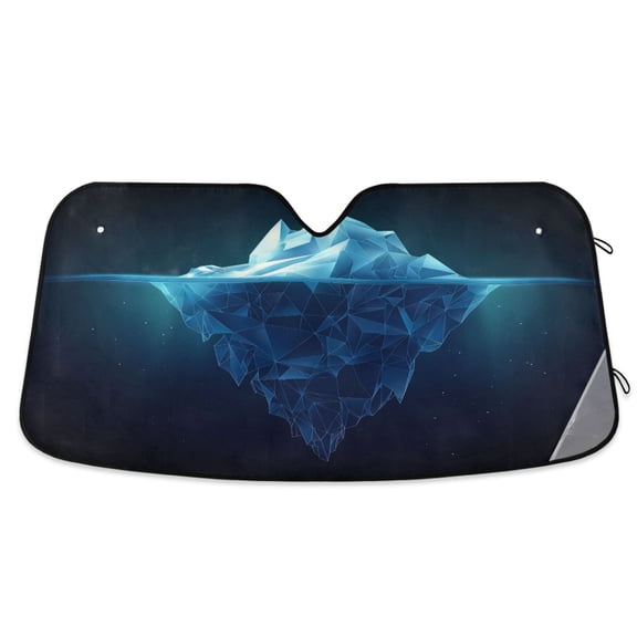 Iceberg Floating Sea Car Windshield Sun Shade Foldable Car Front Window Visor Heat and UV Protection 53x23.5