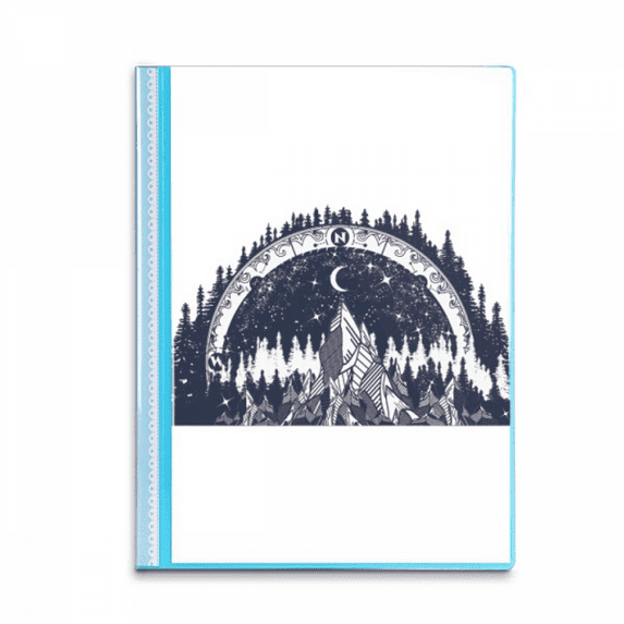 Iceberg Forest Moon Art Pattern Book Sheet Protectors Portfolio Binder Folder