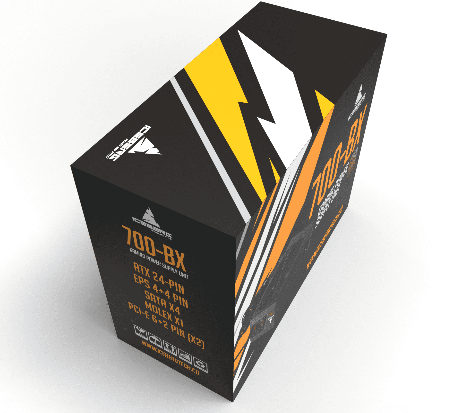 Iceberg Gaming PC Power Supply Unit 700-BX 700W 80 Plus Bronze with Two (12) PCIe 6+2 connectors