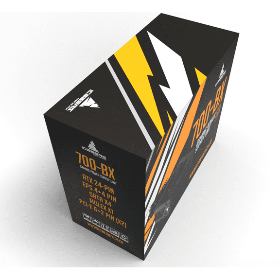 Iceberg Gaming PC Power Supply Unit 700-BX 700W 80 Plus Bronze with Two (12) PCIe 6+2 connectors