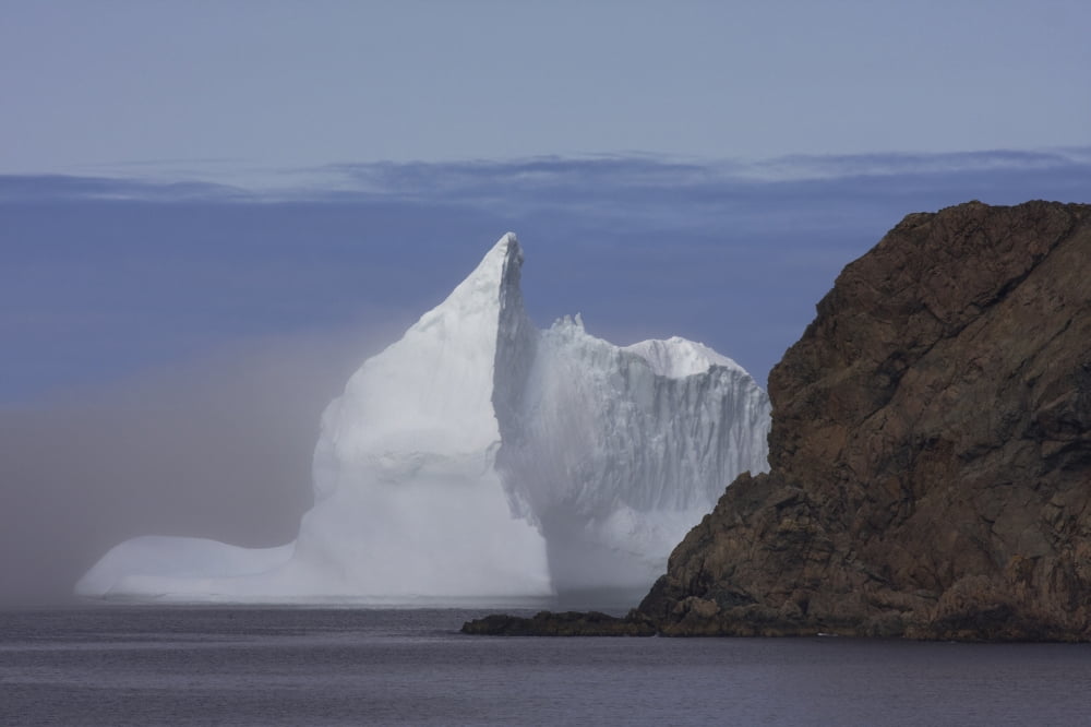 Iceberg In Fog Twillingate Newfoundland And Labrador Canvas Art - John Sylvester Design Pics (17 x 11)