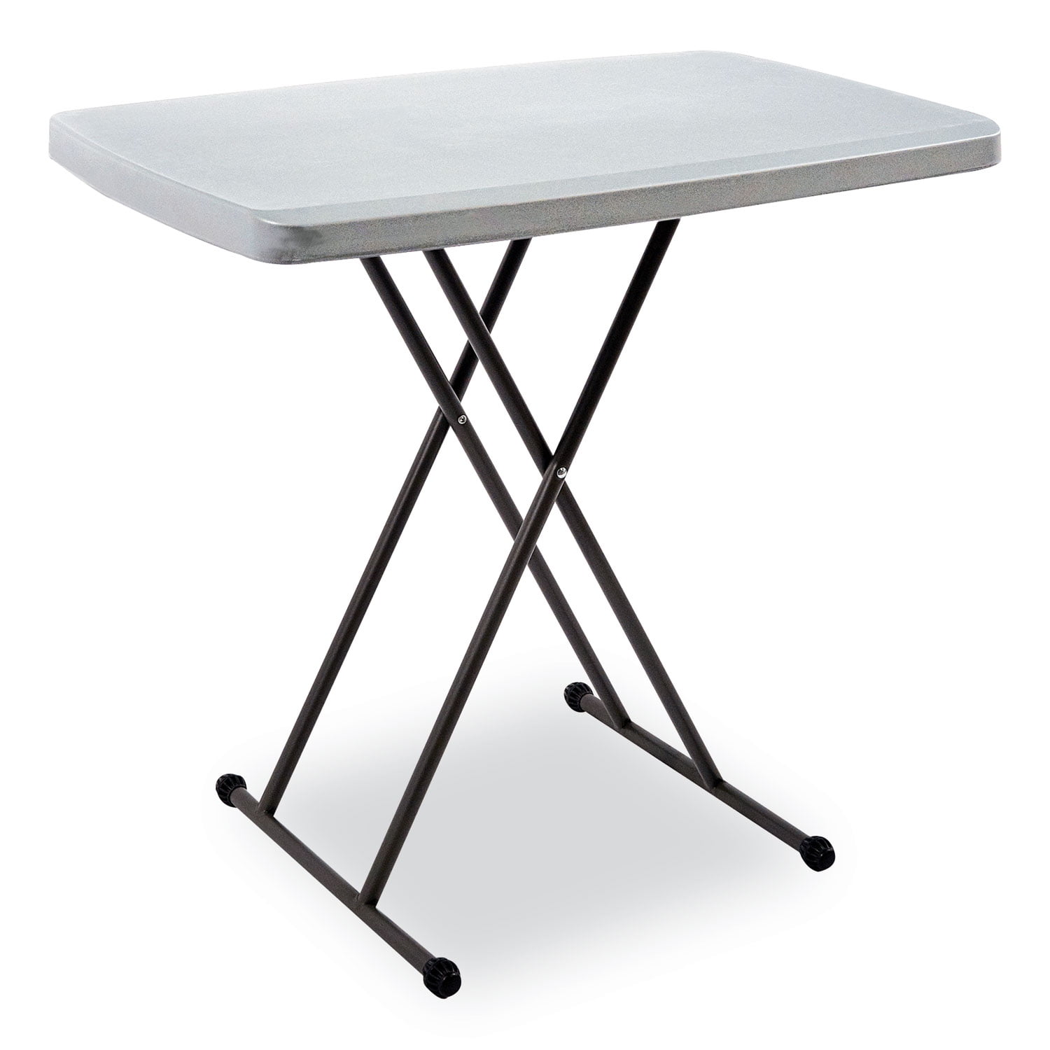 Iceberg IndestrucTable Classic Personal Folding Table, 30 x 20 x 25 to 28  High, Charcoal