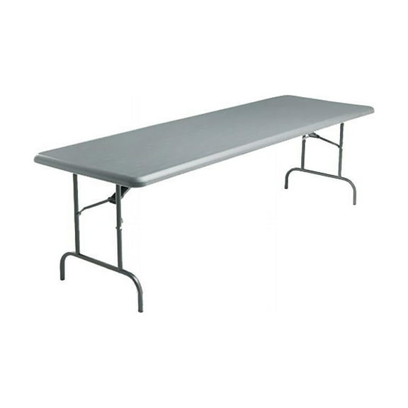 Iceberg IndestrucTable Folding Table, Polyethylene, 96 x 30 x 29, Charcoal