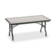 Iceberg IndestrucTable Folding Table Rectangle Top - 96" Table Top Length x 30" Table Top Width - 29" Height - Black, Granite, Powder Coated - Polyethylene, Resinite