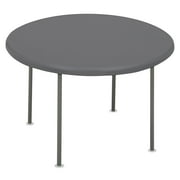 Iceberg IndestrucTable TOO Folding Table Round Top - Four Leg Base - 4 Legs - 2" Table Top Thickness x 60" Table Top Diameter - Charcoal, Powder Coated - High-density Polyethylene (HDPE), Steel