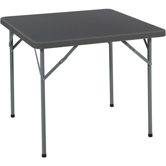 Iceberg IndestrucTable TOO Square Folding Table Square Top - Powder Coated Base - 34" Table Top Length x 34" Table Top Width - 29" Height - Gray