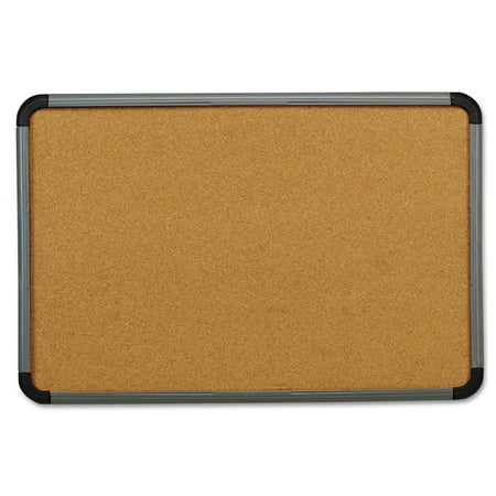 Iceberg Ingenuity Cork Bulletin Board, Resin Frame, 66 x 42, Charcoal Frame