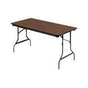 Iceberg OfficeWorks Classic Wood-Laminate Folding Table, 60 x 30 x 29, Walnut