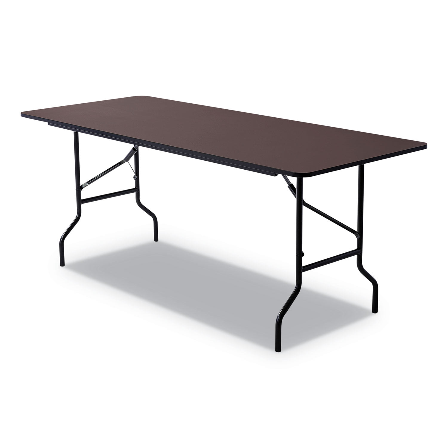 Iceberg OfficeWorks Classic Wood Laminate Folding Table 72 x 30 x 29 Walnut