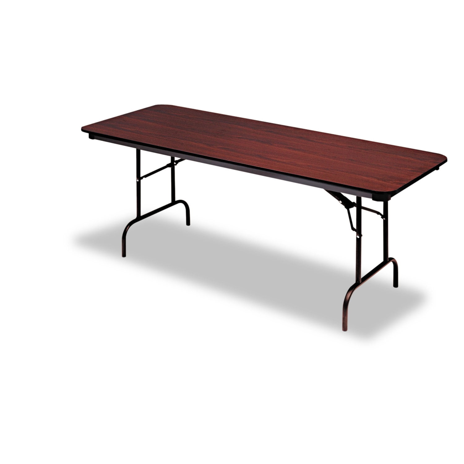 Iceberg OfficeWorks Wood Laminate Folding Table 96 x 30 x 29 Mahogany