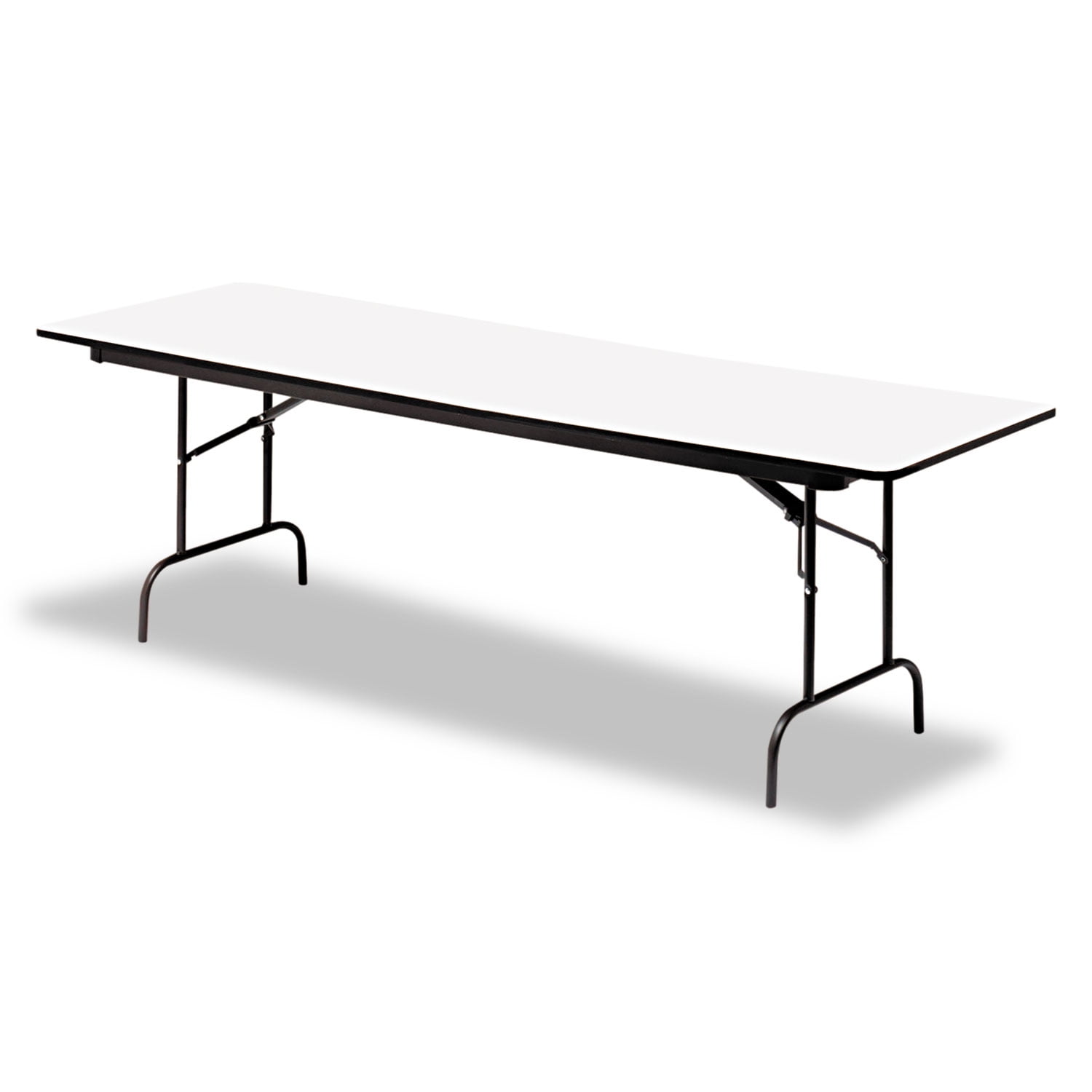 Iceberg OfficeWorks Wood Laminate Folding Table Rectangular 60 x 30 x 29 Gray Charcoal