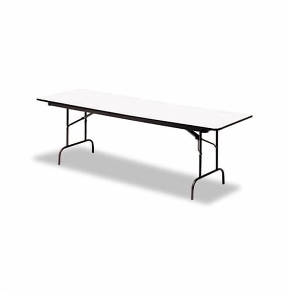Iceberg OfficeWorks Wood-Laminate Folding Table, Rectangular, 60 x 30 x 29, Gray/Charcoal
