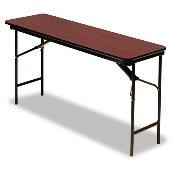 Iceberg OfficeWorks Wood Laminate Folding Table, Rectangular, 72 x 18 x 29, Mahogany