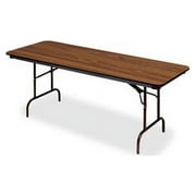 Iceberg Premium Wood Laminate Folding Table Melamine, Oak Top - 96" Table Top Width x 30" Table Top Depth - Brown, Laminated