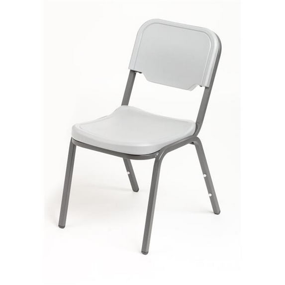 Iceberg Rough 'N Ready 4-Pack Stack Chair, Platinum with Silver Frame