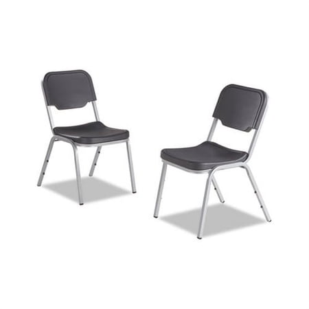 Iceberg Rough n Ready Stack Chair, Black Seat/Back, 4/Carton