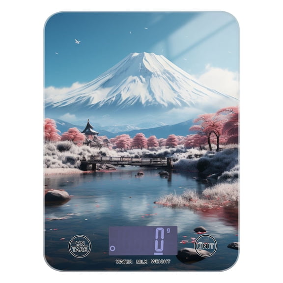 Iceberg Trees Sea Food Scale Digital Kitchen Scale Waterproof Tempered Glass Tare Function 11 lb for Baking Cooking Meal Prep