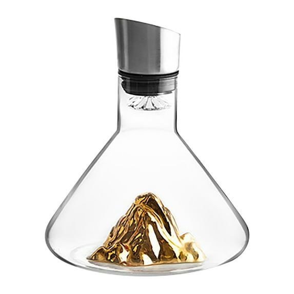 Iceberg Wine Decanter - Hand Blown Glass & Stainless Steel Red Wine Filter and Dispenser with 12-Channel Aeration,7.2x7.2x6.88 Inches(C)