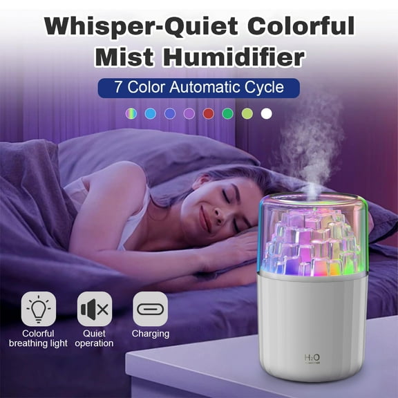 Iceberg aromatherapy humidifier, atmosphere light humidifier, multi-color changeable, desktop humidifier