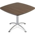 thumbnail image 1 of Iceberg iLand 29"H Square Hospitality Table Square Top - Powder Coated Silver Base - 36" Table Top Length x 36" Table Top Width x 1.13" Table Top Thickness - 29" Height - Assembly Required - Laminated, 1 of 2