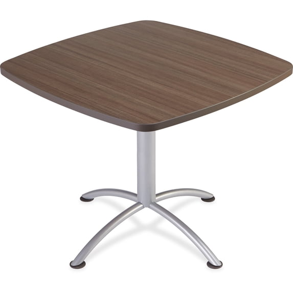 Iceberg iLand 29"H Square Hospitality Table Square Top - Powder Coated Silver Base - 36" Table Top Length x 36" Table Top Width x 1.13" Table Top Thickness - 29" Height - Assembly Required - Laminated