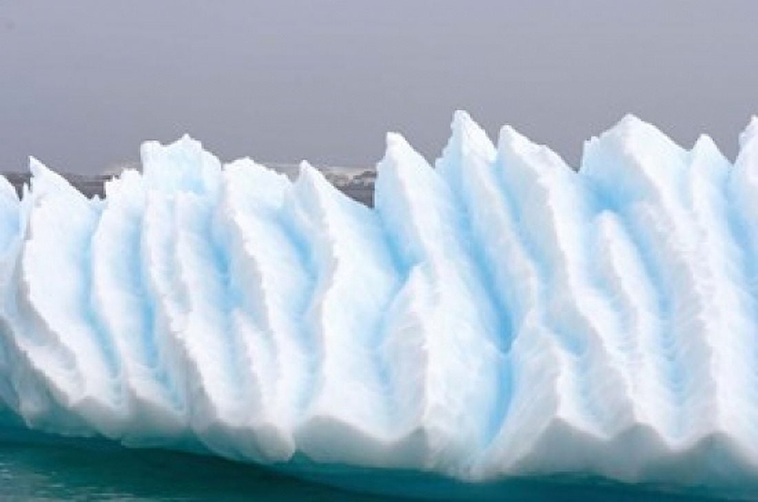 Iceberg pattern off the western Antarctic peninsula Canvas Art - Steve Kazlowski DanitaDelimont (35 x 23)