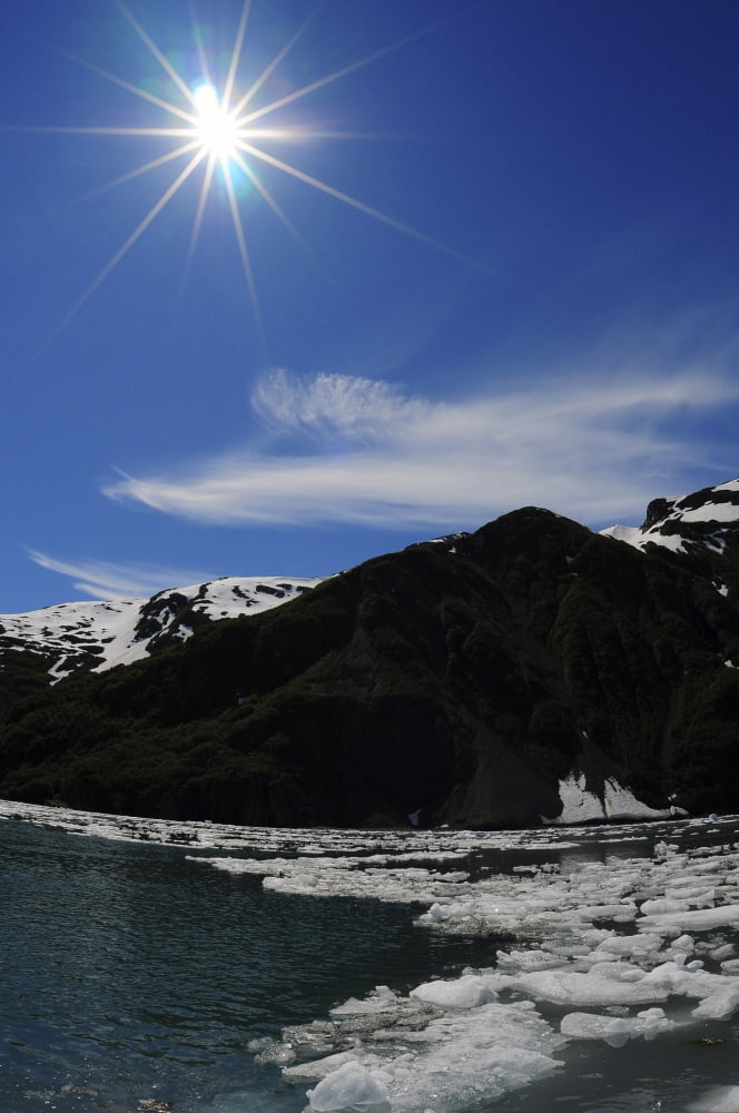 Icebergs From Surprise Glacier Gather In Harriman Fjord Prince William Sound Alaska Canvas Art - Bill Rome Design Pics (11 x 17)