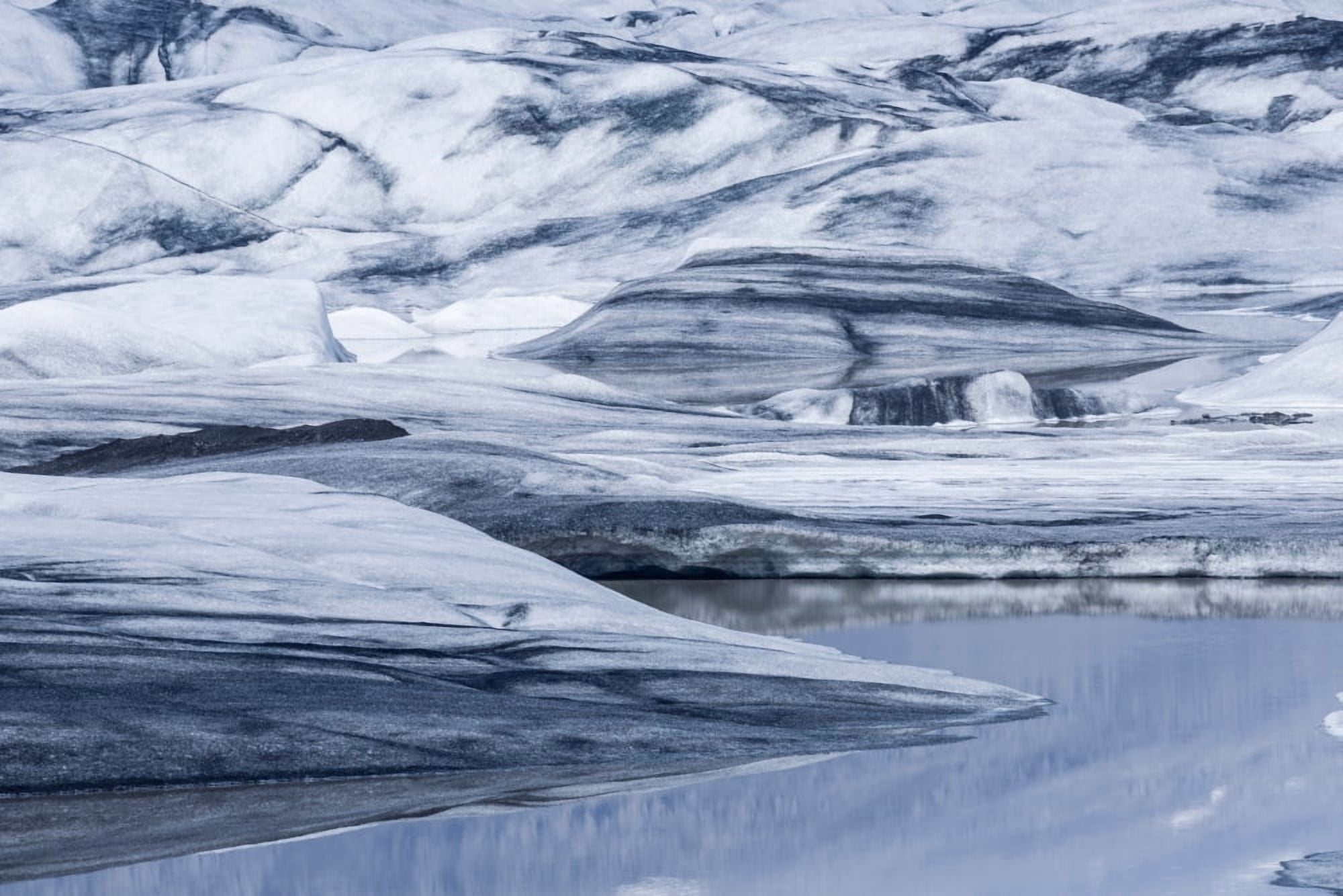 Icebergs Hoffellsjokull Glacier Vatnajokull Ice Cap Iceland Canvas Art - Panoramic Images (27 x 9)
