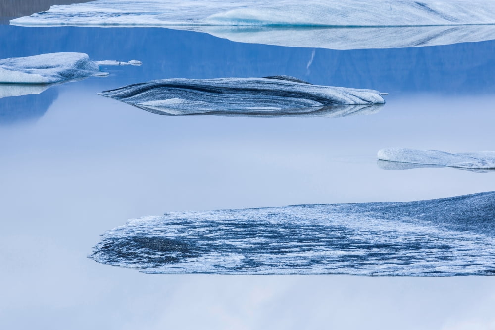 Icebergs Hoffellsjokull Glacier Vatnajokull Ice Cap Iceland Canvas Art - Panoramic Images (36 x 12)